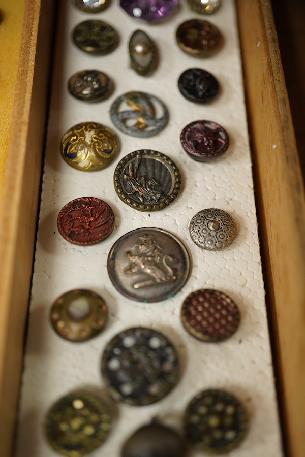 Ninety one assorted late 19th/early 20th century small buttons and studs, largest 16mm;, Condition - small paste studs teasing tarnished